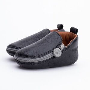 BUKUBEE BABY Onyx Leather Bootie - Soft Soles US 5 (24-30 months)